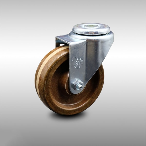4 Inch SS High Temp Phenolic Wheel Swivel Bolt Hole Caster